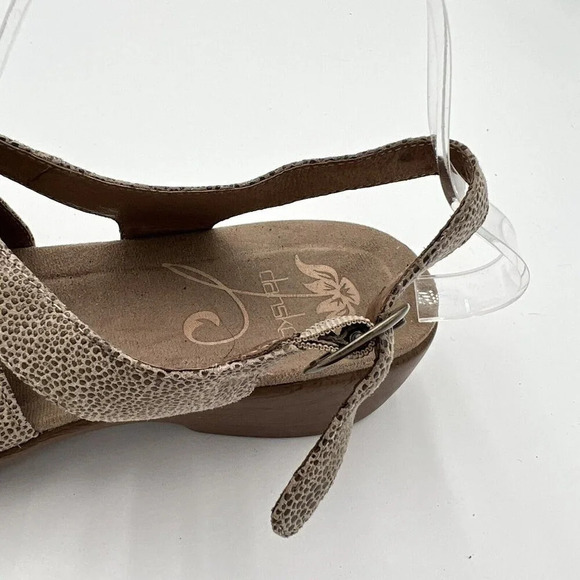 Dansko Women’s Strappy Sandals 40(9.5-10) Pebble LeatherTan Summer Ankle Strap - Picture 11 of 16